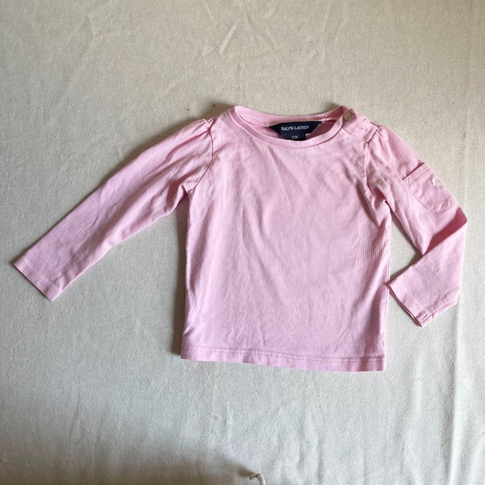 Ralph Lauren Pink Long Sleeve Shirt 12 months